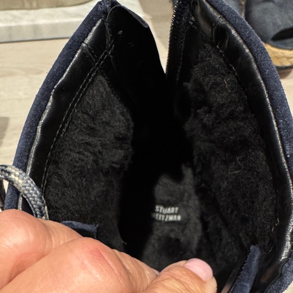 Stuart Weitzman Navy Suede Ankle Boots - Picture 5 of 7